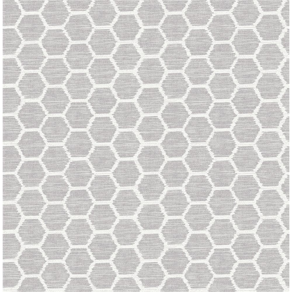 A-Street Prints by Brewster 2793-24711 Celadon Aura Lavender Honeycomb Wallpaper