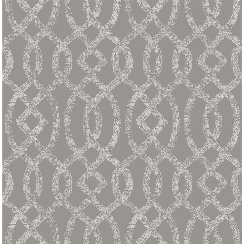A-Street Prints by Brewster 2793-24725 Celadon Ethereal Grey Trellis Wallpaper