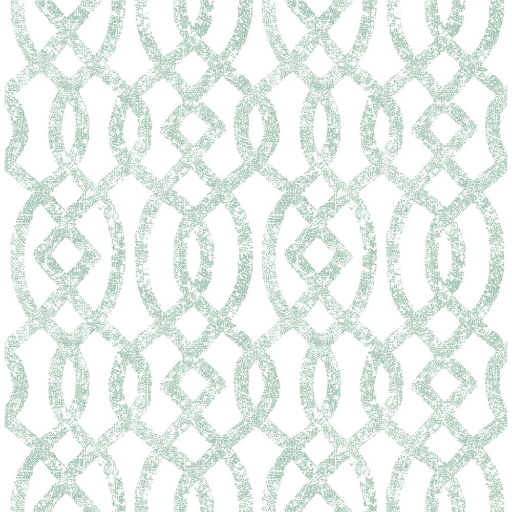 A-Street Prints by Brewster 2793-24726 Celadon Ethereal Sea Green Trellis Wallpaper