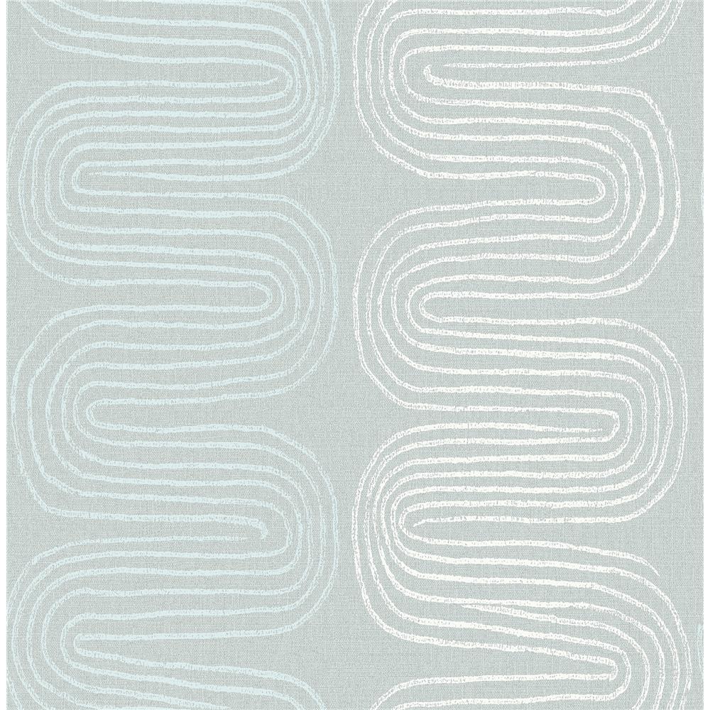 A-Street Prints by Brewster 2793-24743 Celadon Zephyr Light Blue Abstract Stripe Wallpaper