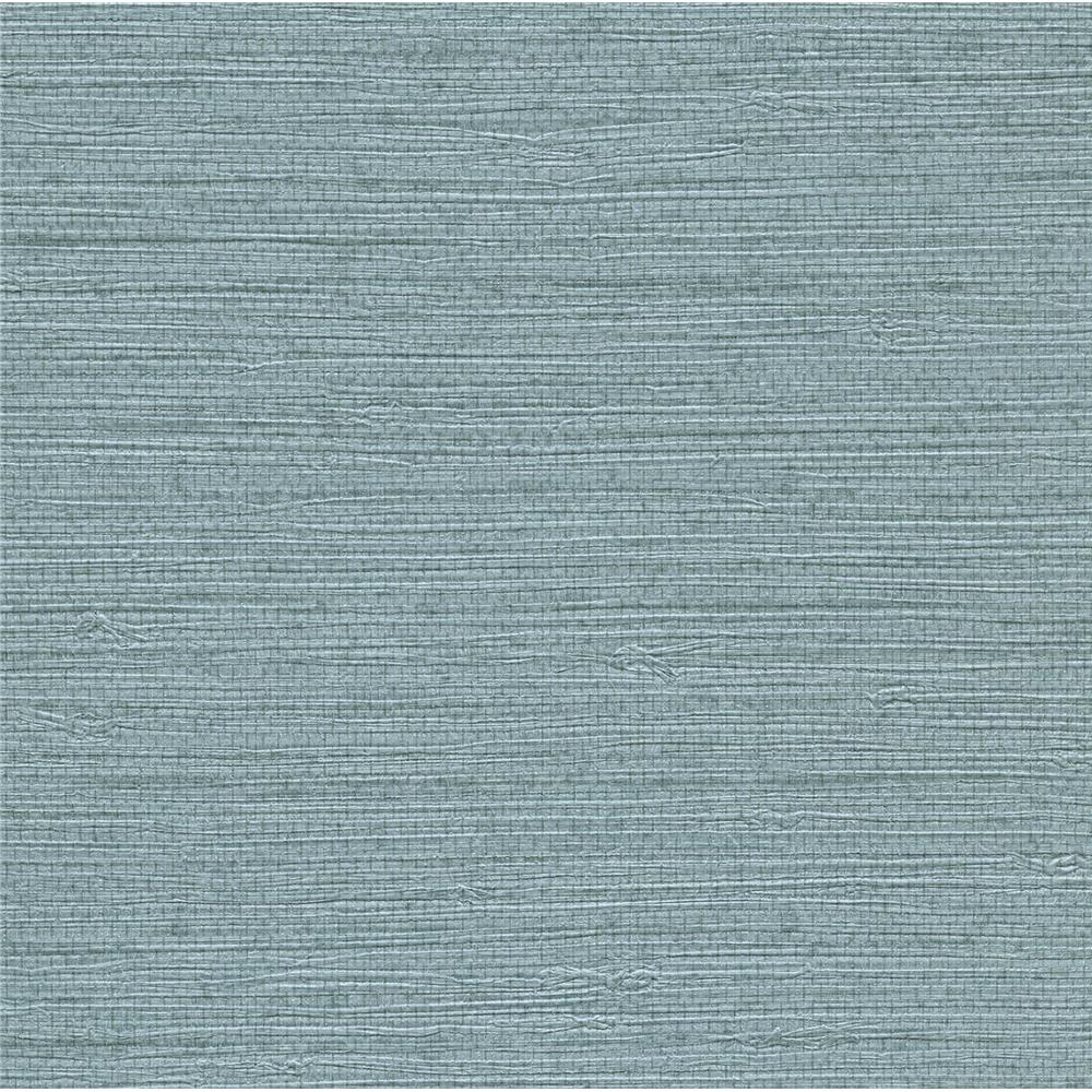 Warner Textures by Brewster 2807-4072 Warner Grasscloth Resource Bali Blue Seagrass Faux Grasscloth Wallpaper