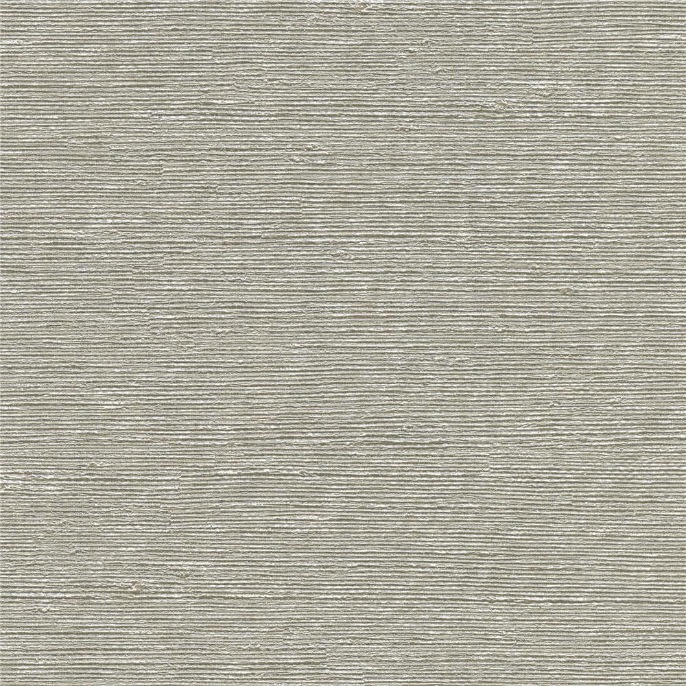 Warner Textures by Brewster 2807-8004 Warner Grasscloth Resource Aspero Light Grey Faux Silk Wallpaper