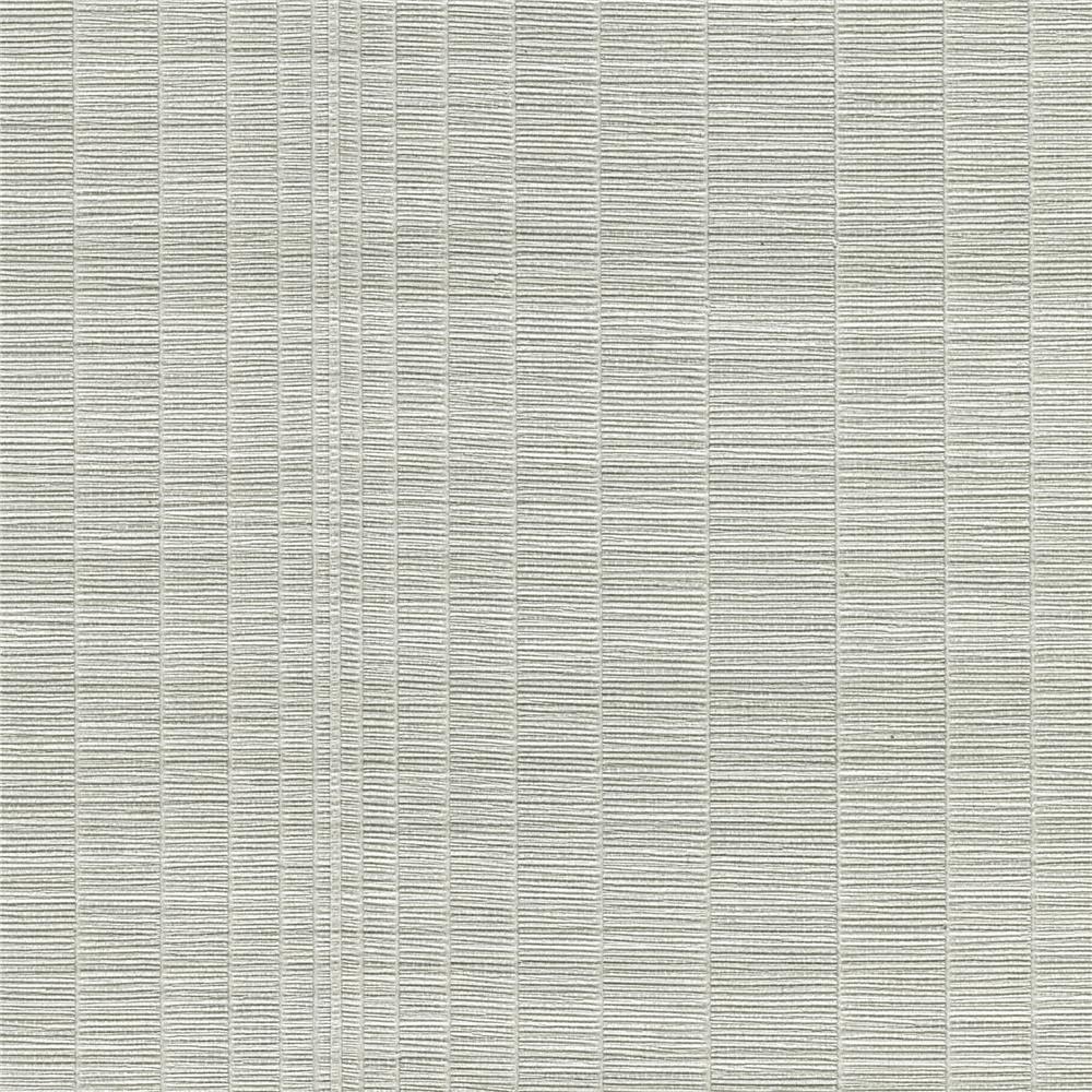 Warner Textures by Brewster 2807-8008 Warner Grasscloth Resource Pembrooke Light Grey Stripe Faux Grasscloth Wallpaper