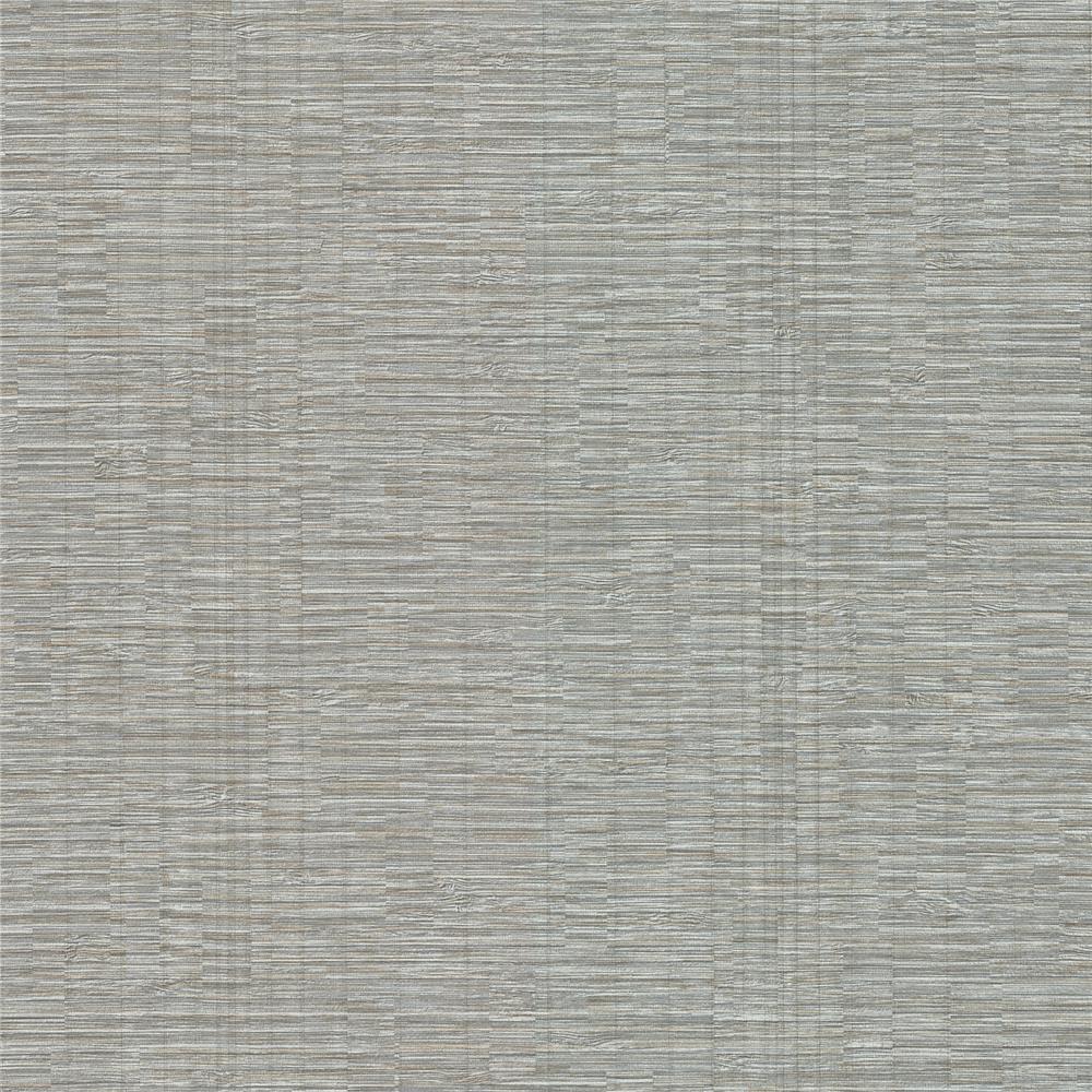 Warner Textures by Brewster 2807-87954 Warner Grasscloth Resource Pembrooke Grey Stripe Faux Grasscloth Wallpaper