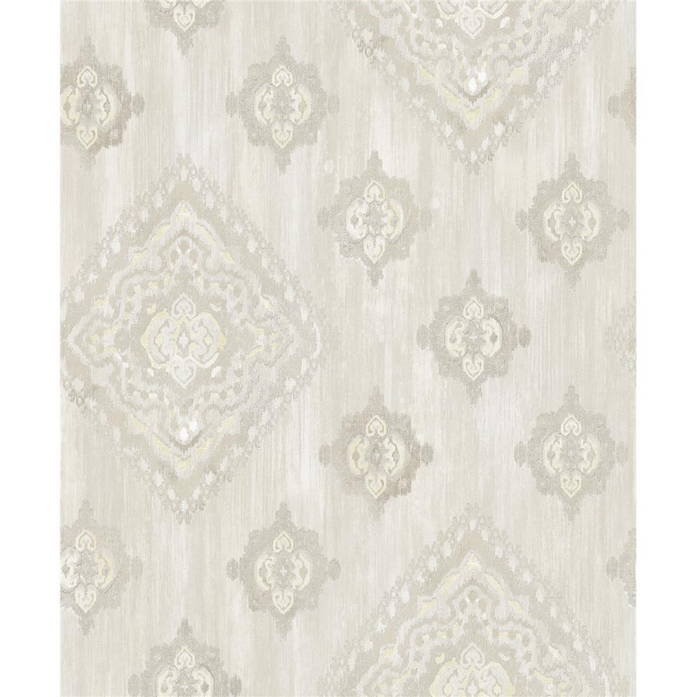 Advantage by Brewster 2810-SH01072 Tradition Leana Yellow Medallion Wallpaper
