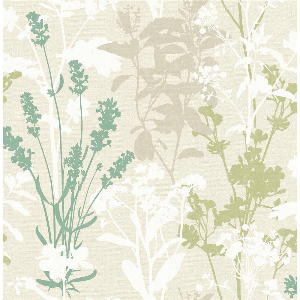 Advantage by Brewster 2811-24573 Nature Santa Lucia Green Wild Flowers Wallpaper