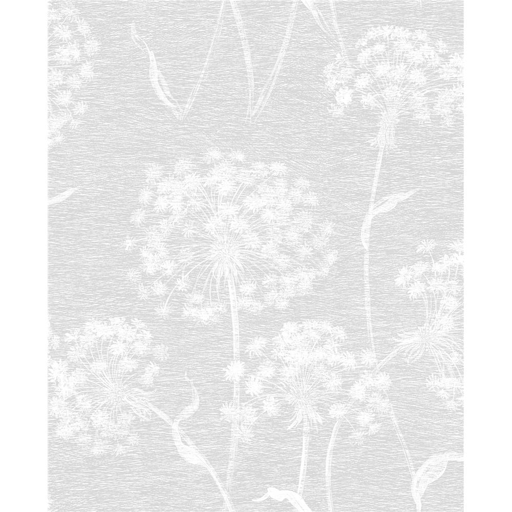 Advantage by Brewster 2811-24575 Nature Carolyn Light Grey Dandelion Wallpaper