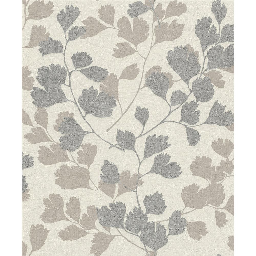 Advantage by Brewster 2813-490831 Kitchen Ripert Silver Leaf Silhouette Wallpaper