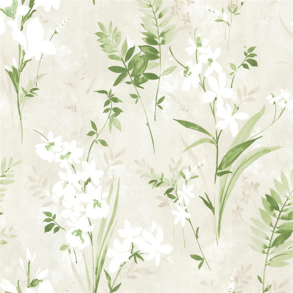 Advantage by Brewster 2814-21628 Turner Cream Watercolor Floral Wallpaper