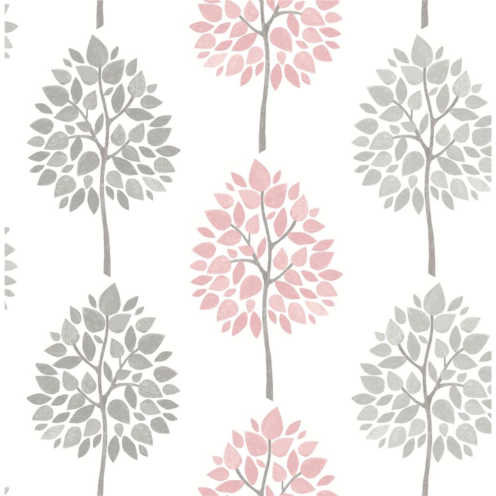 Advantage by Brewster 2814-24968 Saar Pink Tree Wallpaper
