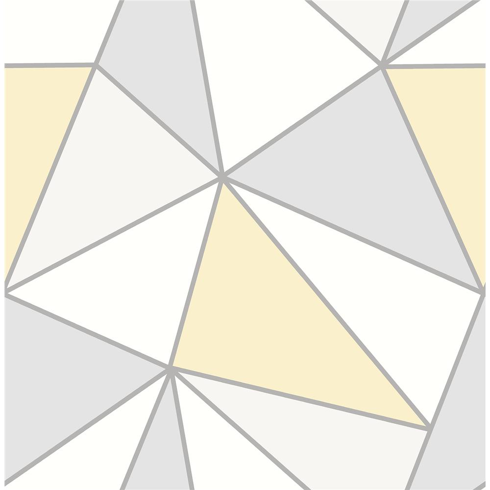 Advantage by Brewster 2814-24979 Apex Yellow Geometric Wallpaper
