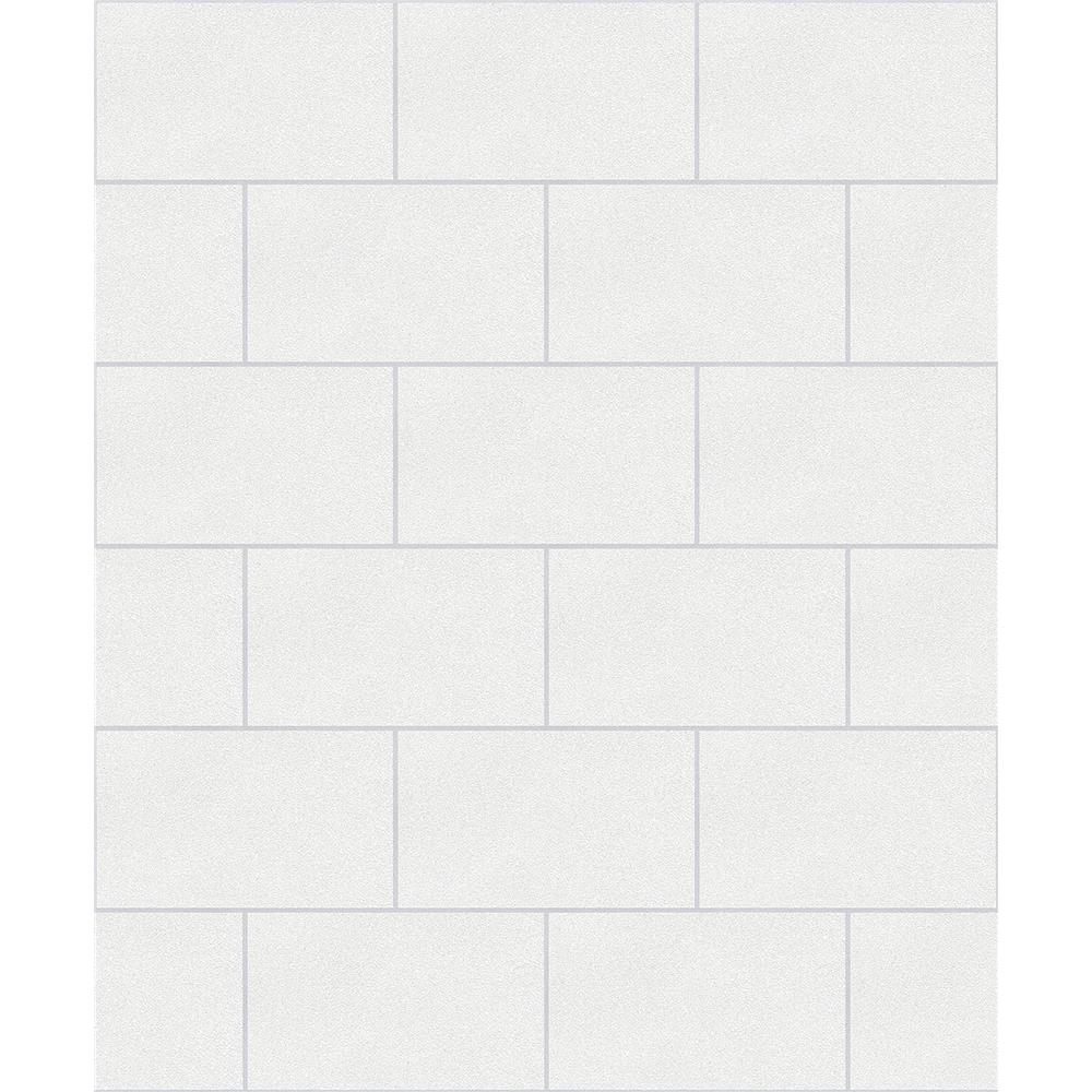 Advantage by Brewster 2814-M1054 Neale White Subway Tile Wallpaper
