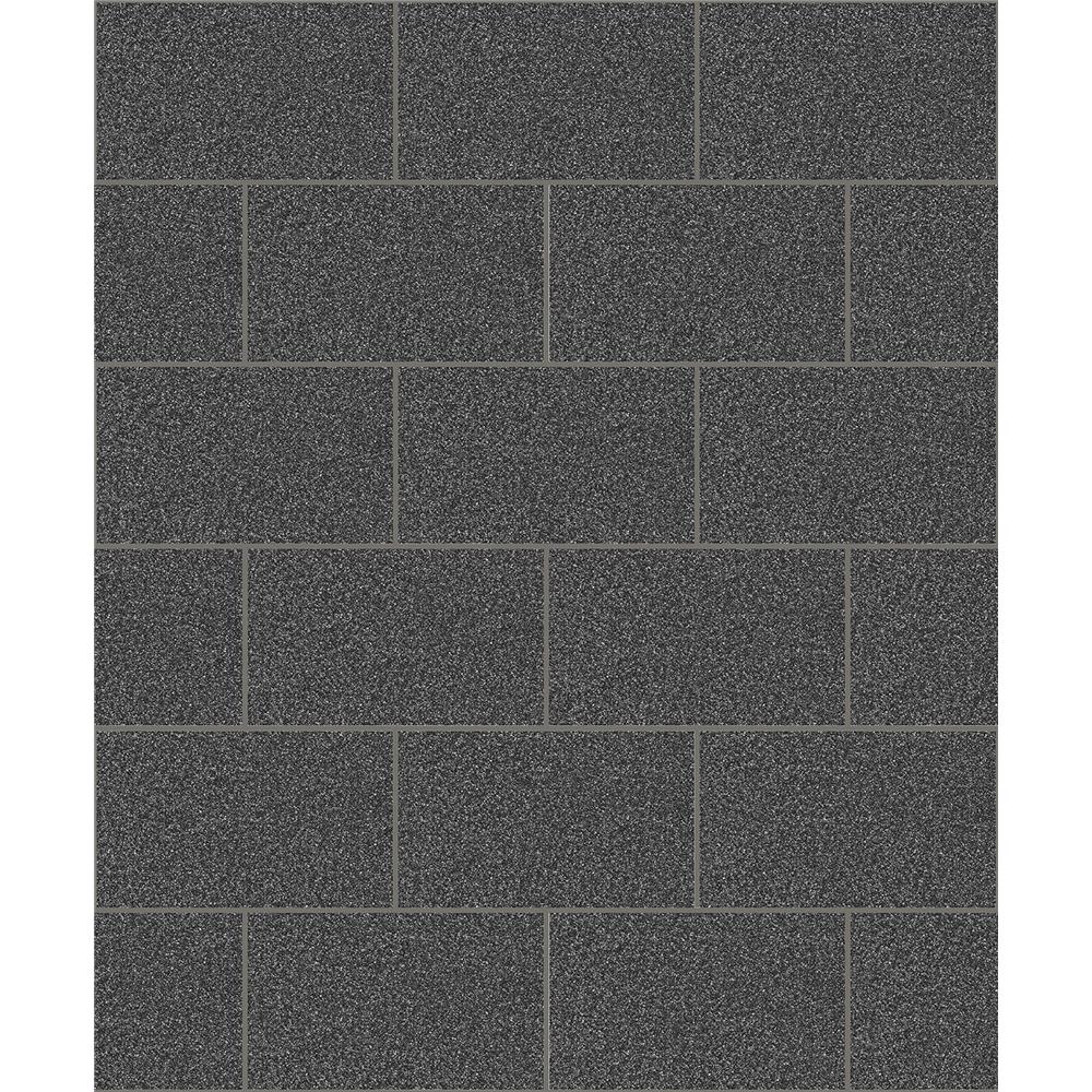 Advantage by Brewster 2814-M1055 Neale Black Subway Tile Wallpaper