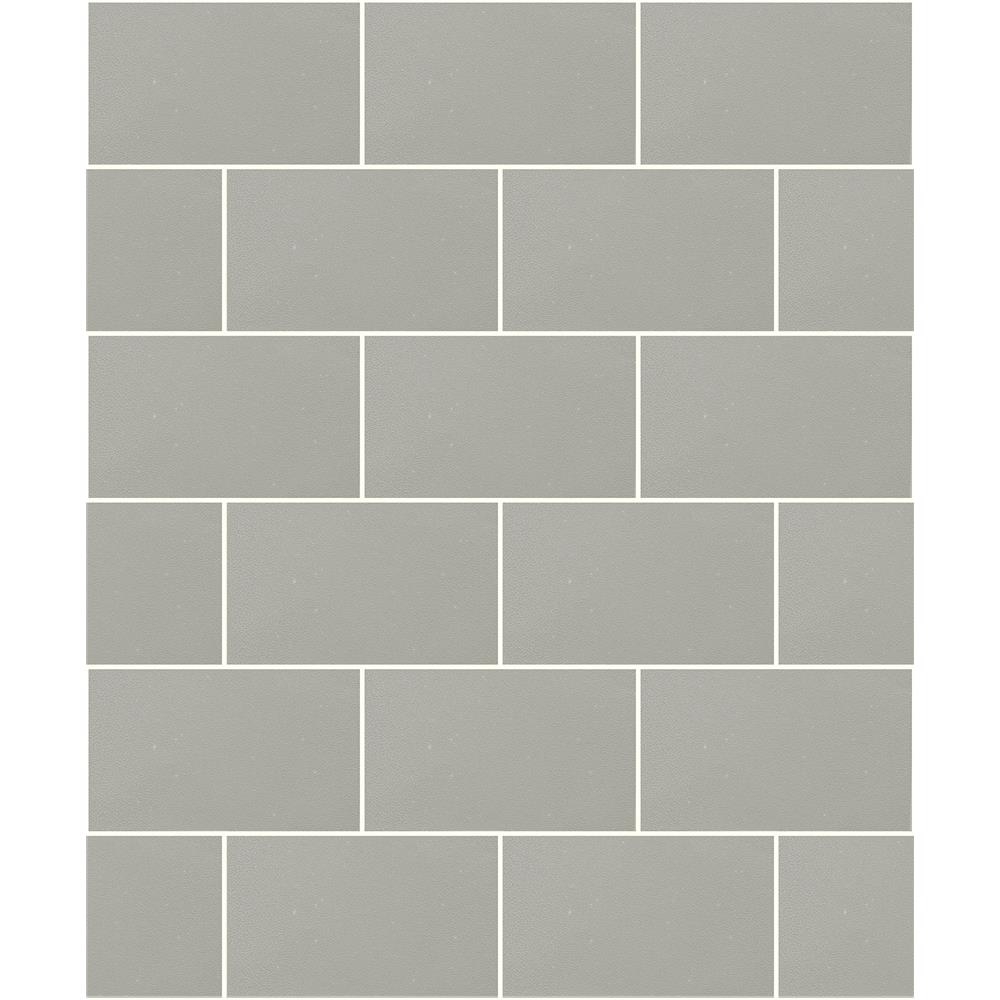 Advantage by Brewster 2814-M1123 Neale Light Grey Subway Tile Wallpaper