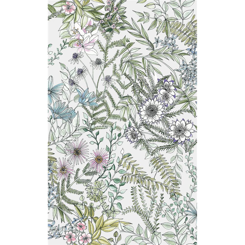 A-Street Prints by Brewster 2821-12901 Folklore Full Bloom Off-White Floral Wallpaper
