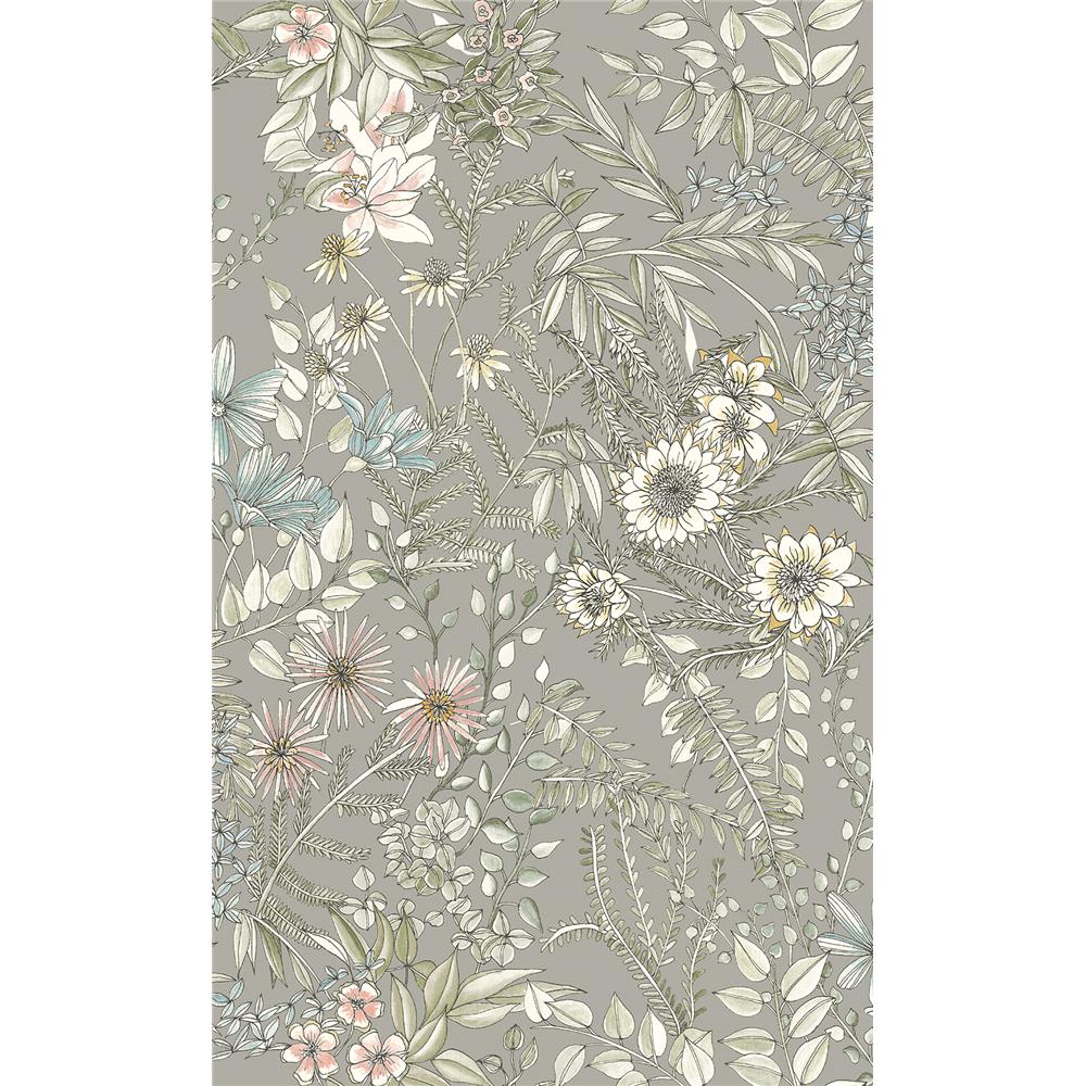 A-Street Prints by Brewster 2821-12903 Folklore Full Bloom Beige Floral Wallpaper