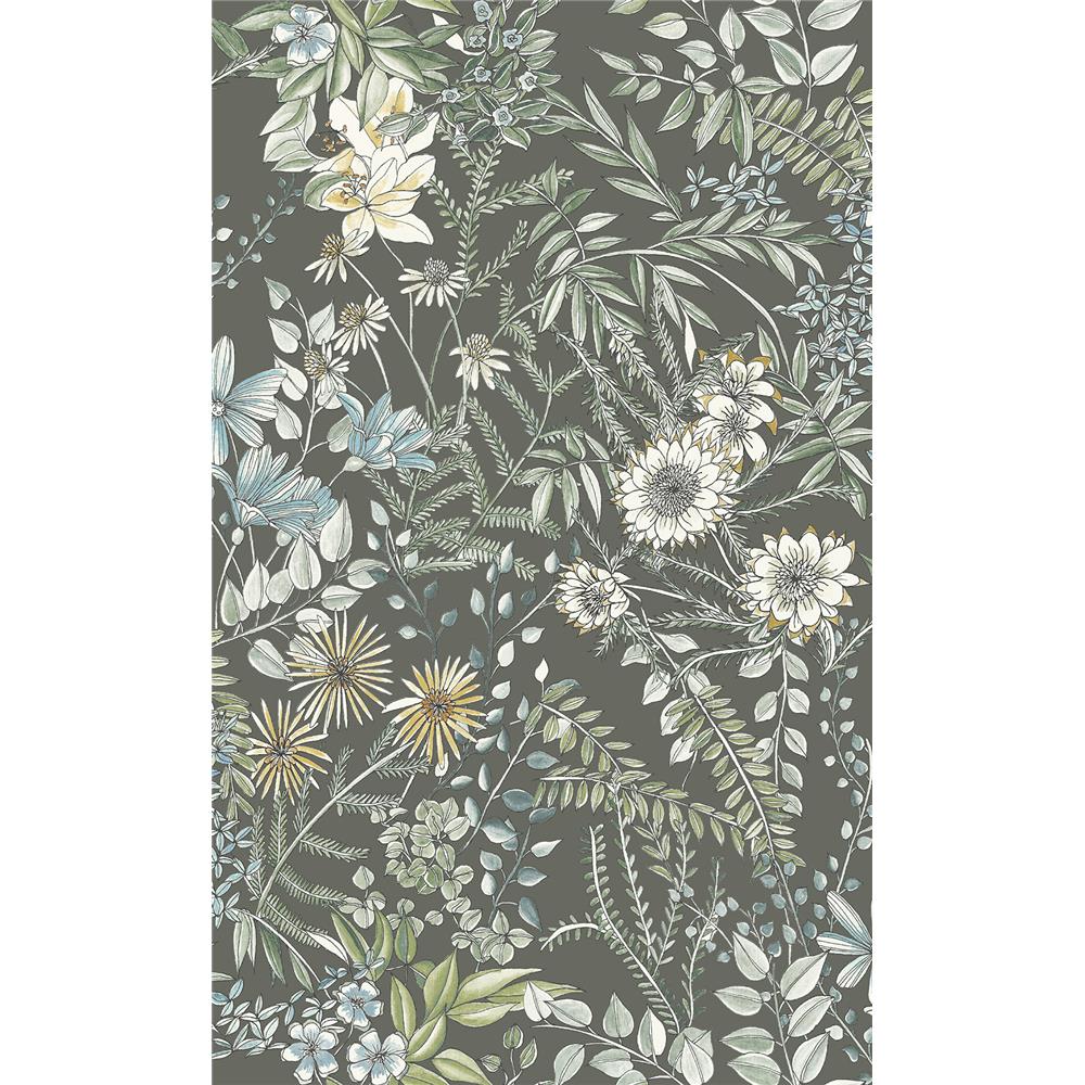 A-Street Prints by Brewster 2821-12905 Folklore Full Bloom Taupe Floral Wallpaper