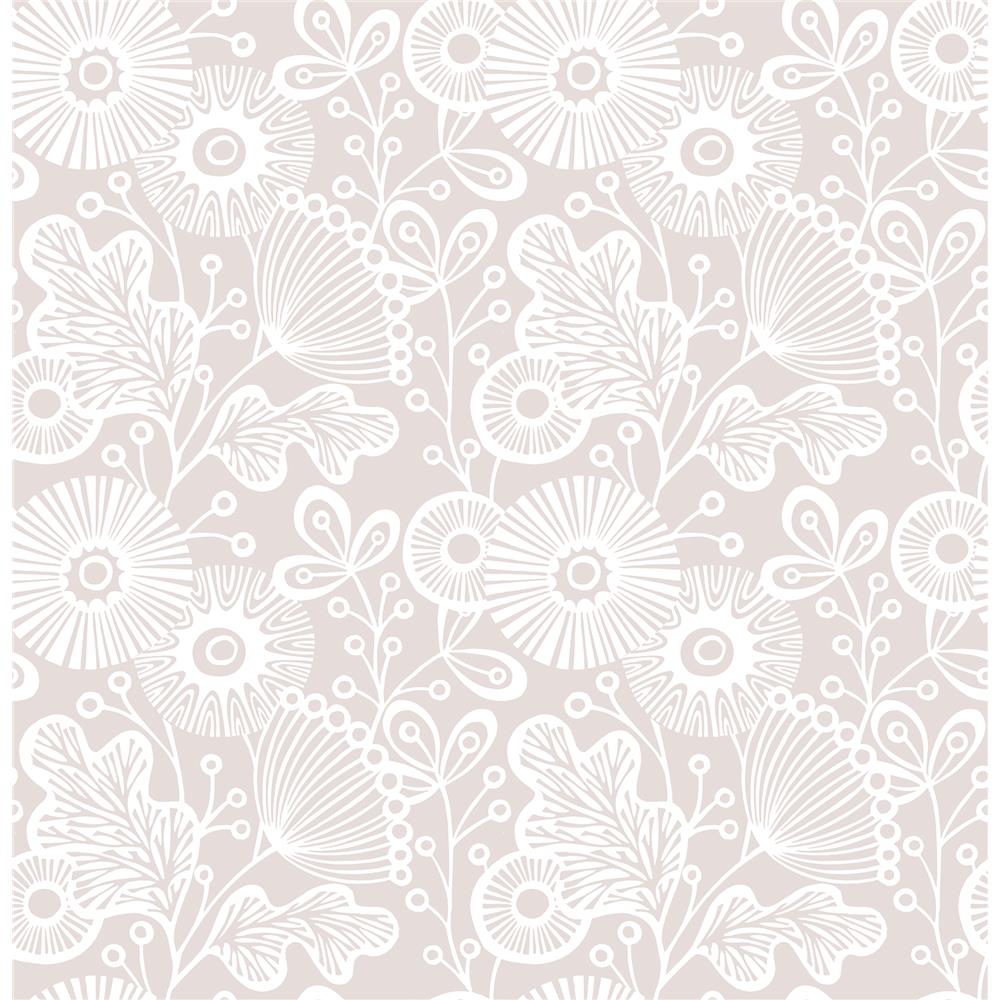 A-Street Prints by Brewster 2821-25109 Folklore Ana Rose Floral Wallpaper