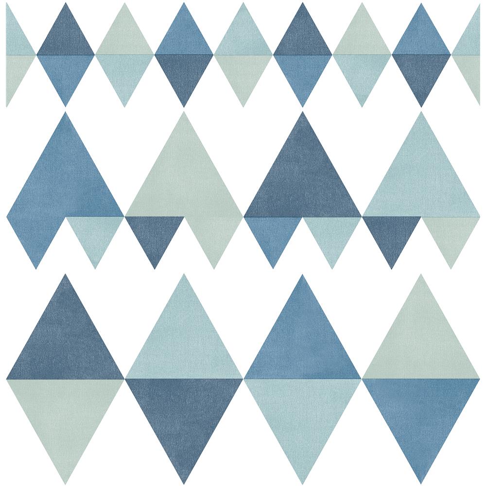 A-Street Prints by Brewster 2821-25129 Folklore Trilogy Blue Geometric Wallpaper