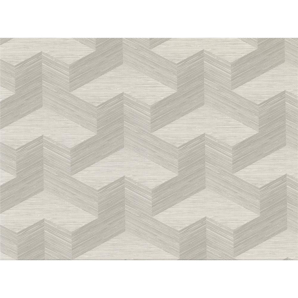 A-Street Prints by Brewster 2829-82053 Fibers Y Knot Light Grey Geometric Texture Wallpaper