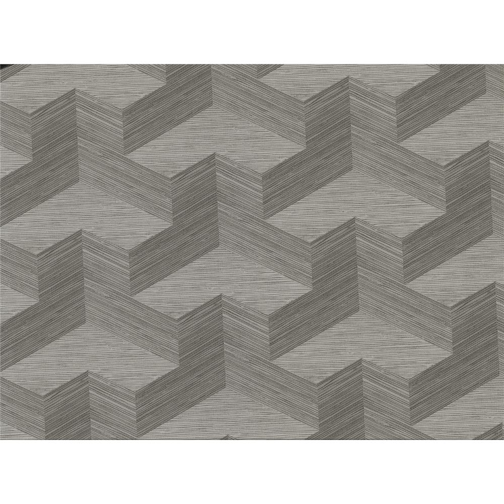 A-Street Prints by Brewster 2829-82067 Fibers Y Knot Grey Geometric Texture Wallpaper