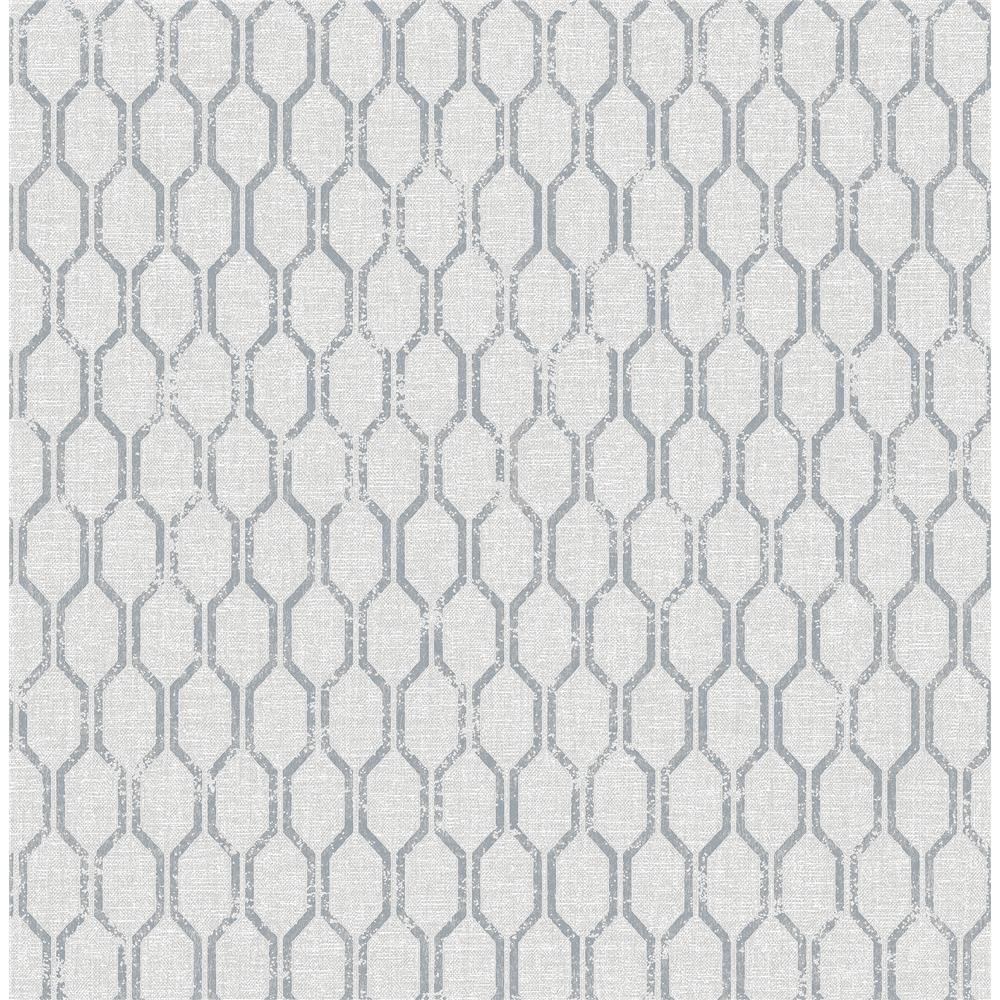Advantage by Brewster 2834-25048 Advantage Metallics Elodie Light Grey Geometric Wallpaper