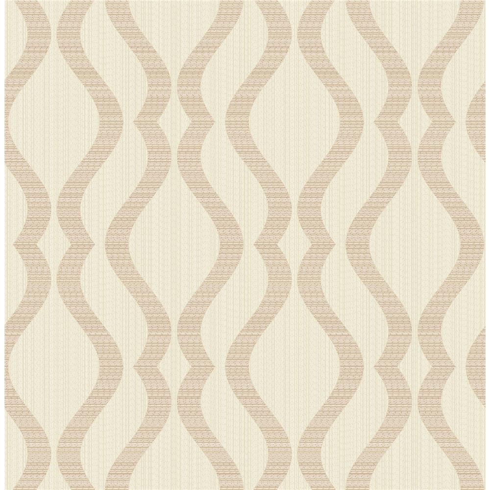 Advantage by Brewster 2834-25065 Advantage Metallic Yves Rose Gold Ogee Wallpaper