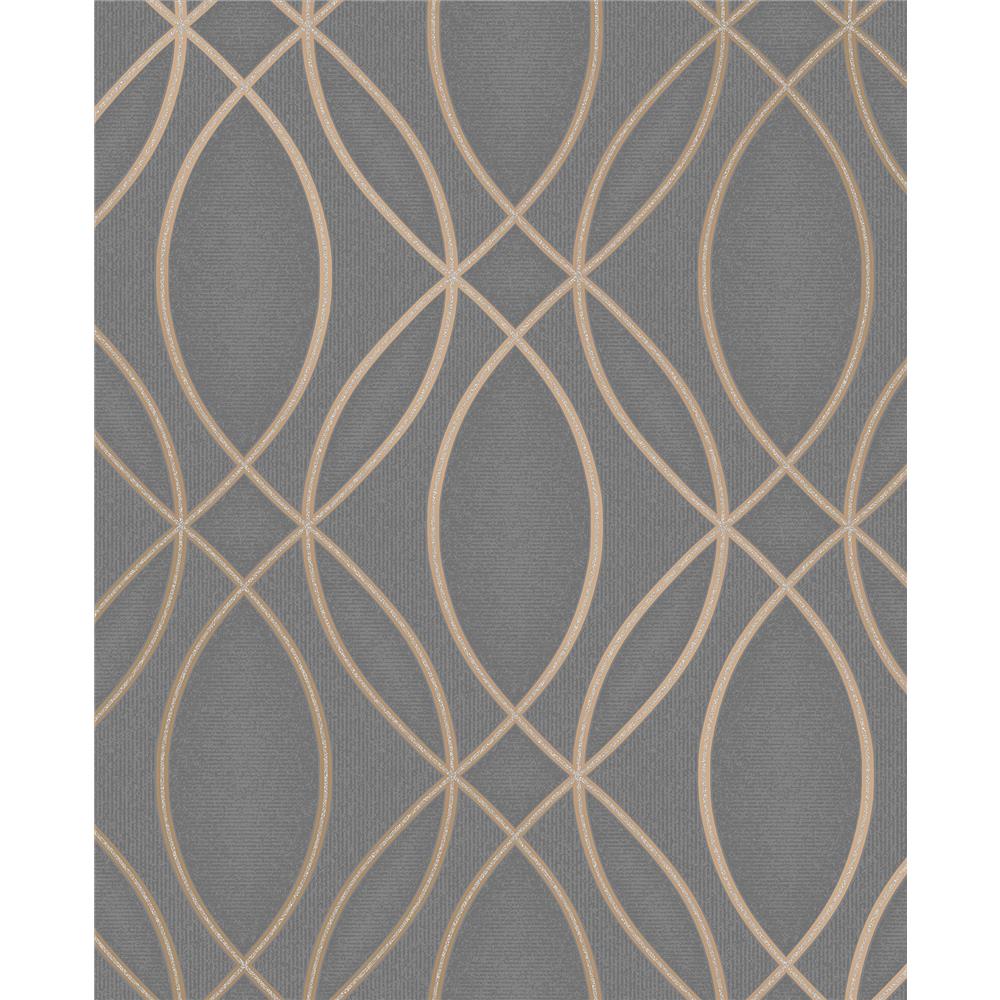 Advantage by Brewster 2834-42349 Advantage Metallic Lisandro Taupe Geometric Lattice Wallpaper