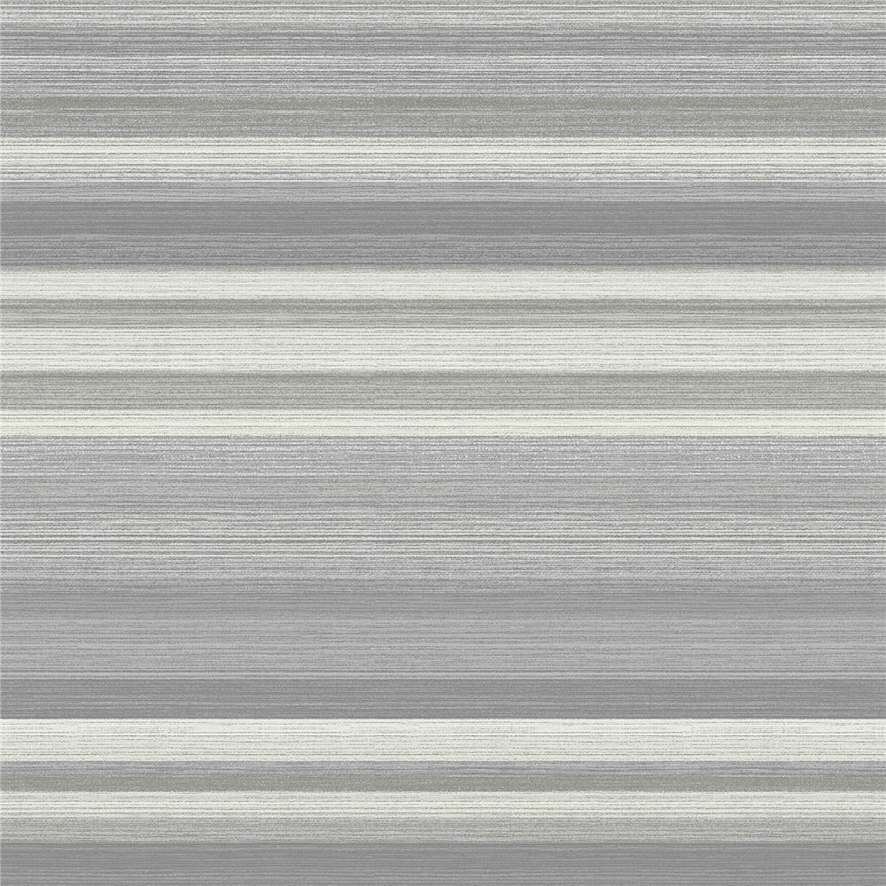 Advantage by Brewster 2834-M1414 Advantage Metallic Corbett Grey Stripe Wallpaper