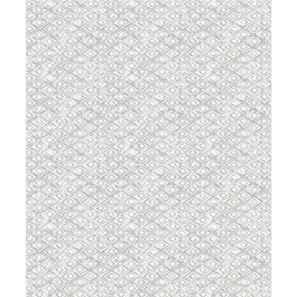Decorline by Brewster 2838-IH2205 Vista Delilah Light Grey Diamond Wallpaper