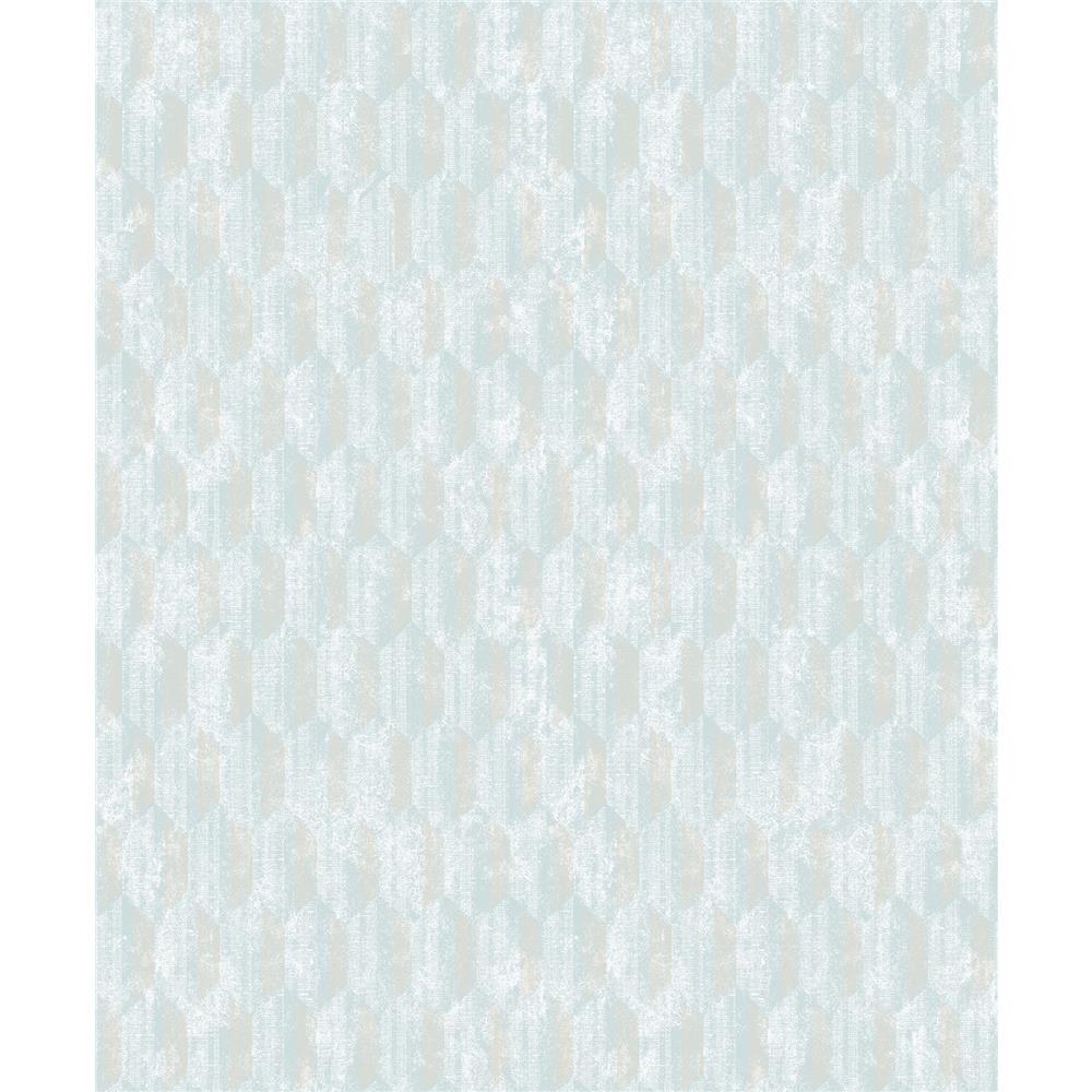 Decorline by Brewster 2838-IH2212 Vista Kendall Light Blue Geometric Wallpaper