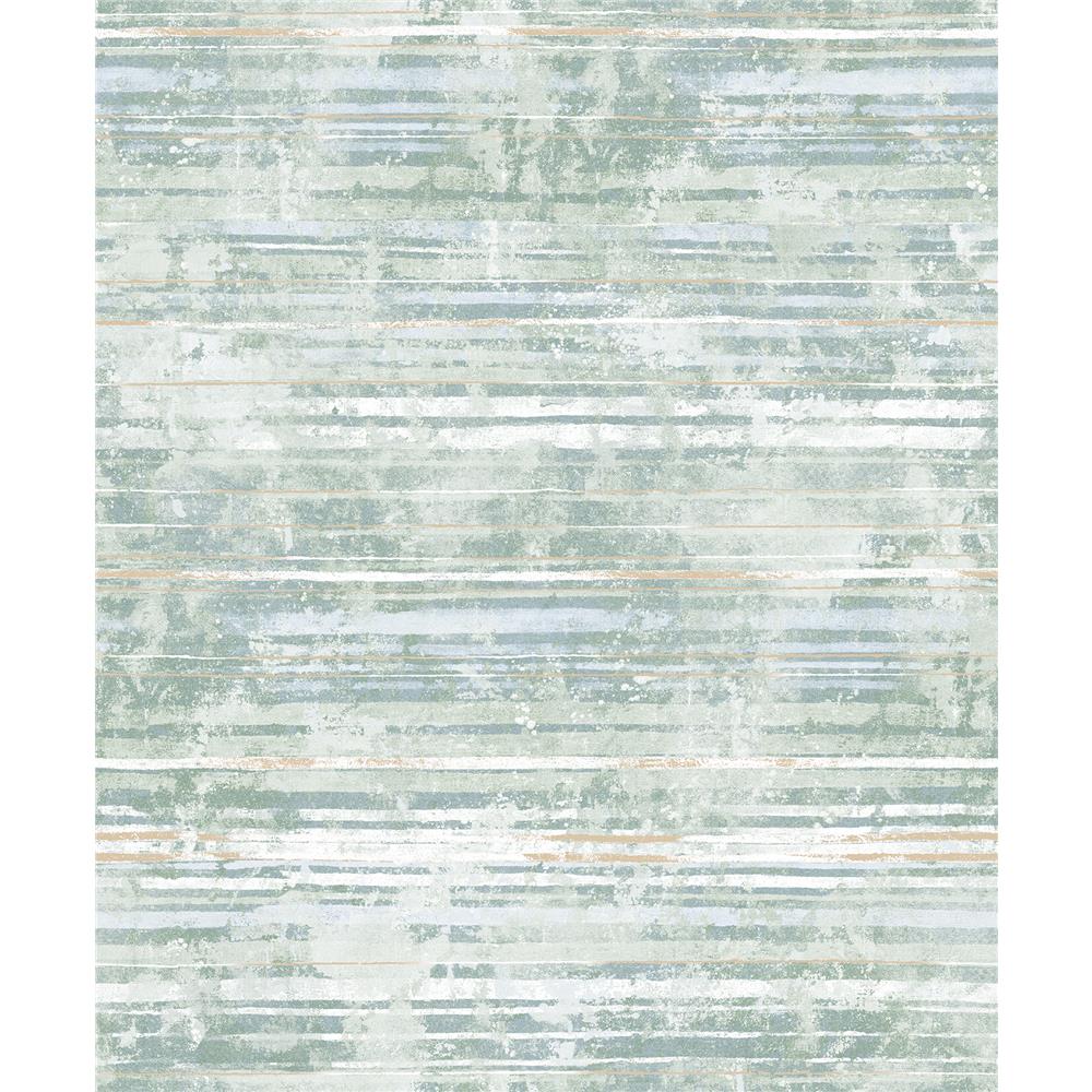 Decorline by Brewster 2838-IH2256 Vista Makayla Sea Green Distressed Stripe Wallpaper