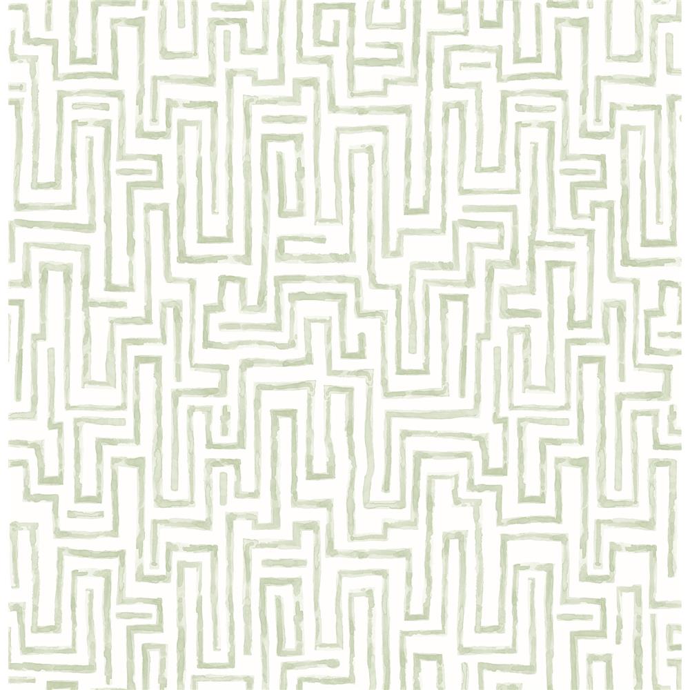 A-Street Prints by Brewster 2861-25702 Ramble Sage Geometric Wallpaper