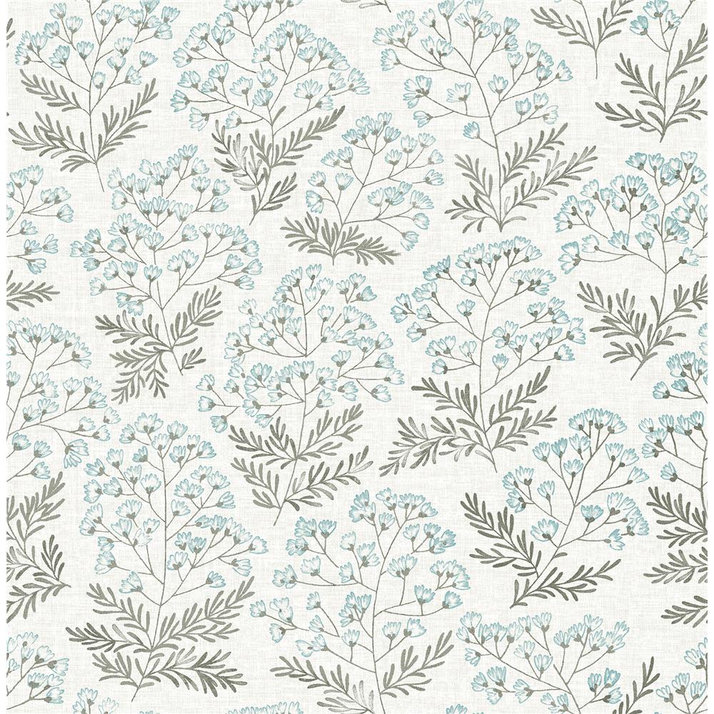 A-Street Prints by Brewster 2861-25714 Floret Blue Floral Wallpaper