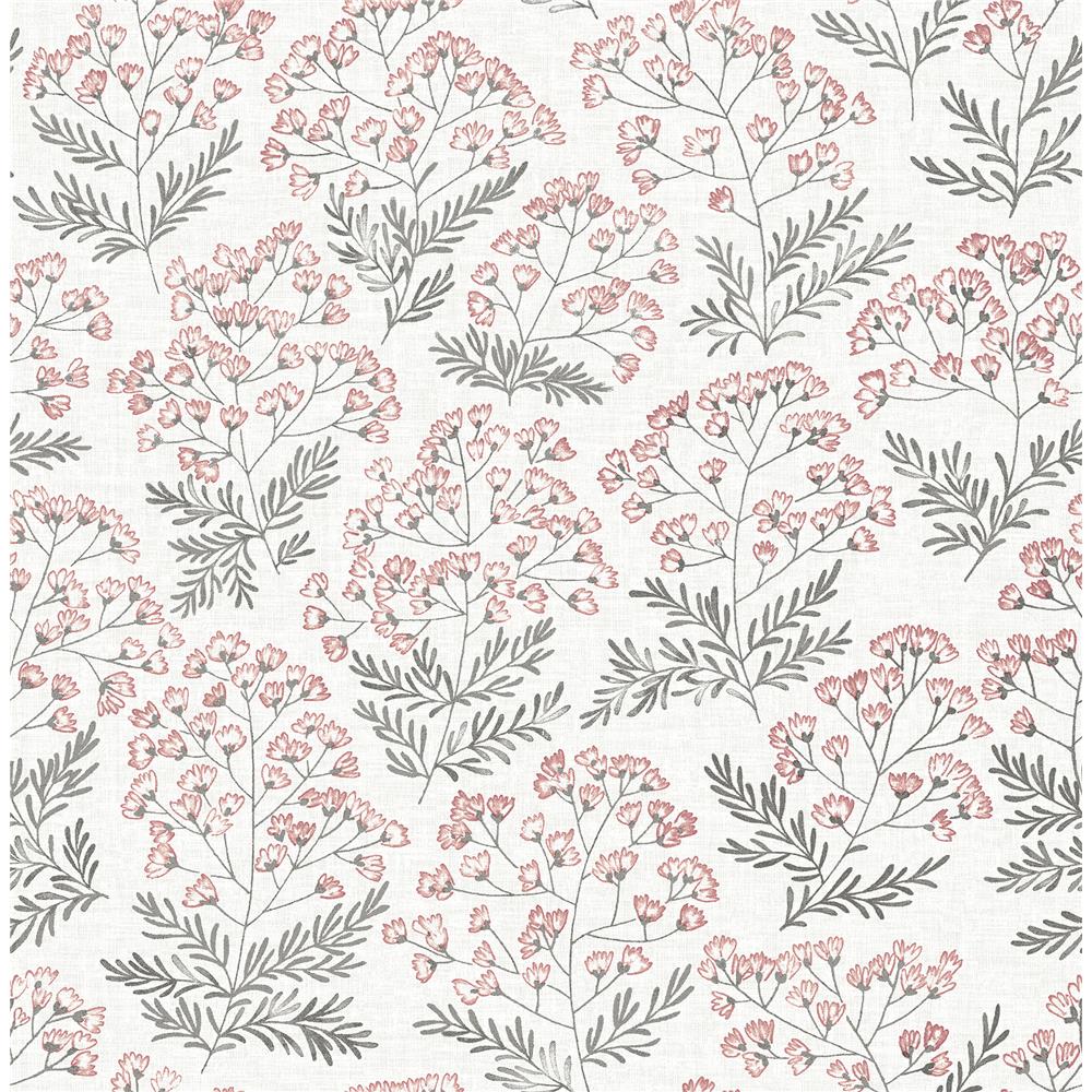 A-Street Prints by Brewster 2861-25716 Floret Pink Flora Wallpaper