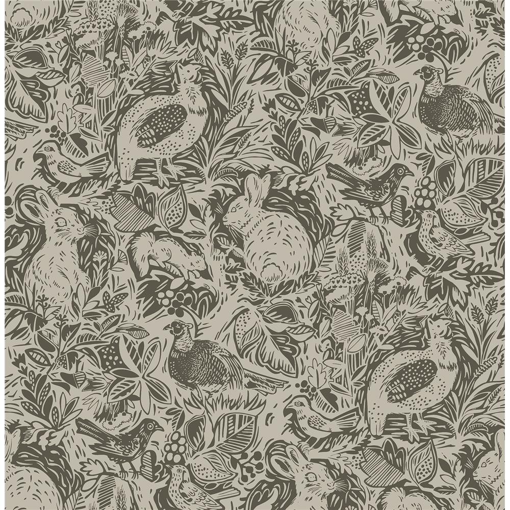 A-Street Prints by Brewster 2861-25725 Revival Brown Fauna Wallpaper