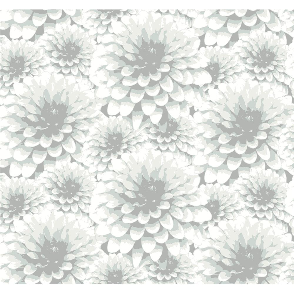 A-Street Prints by Brewster 2861-87519 Umbra Light Grey Floral Wallpaper
