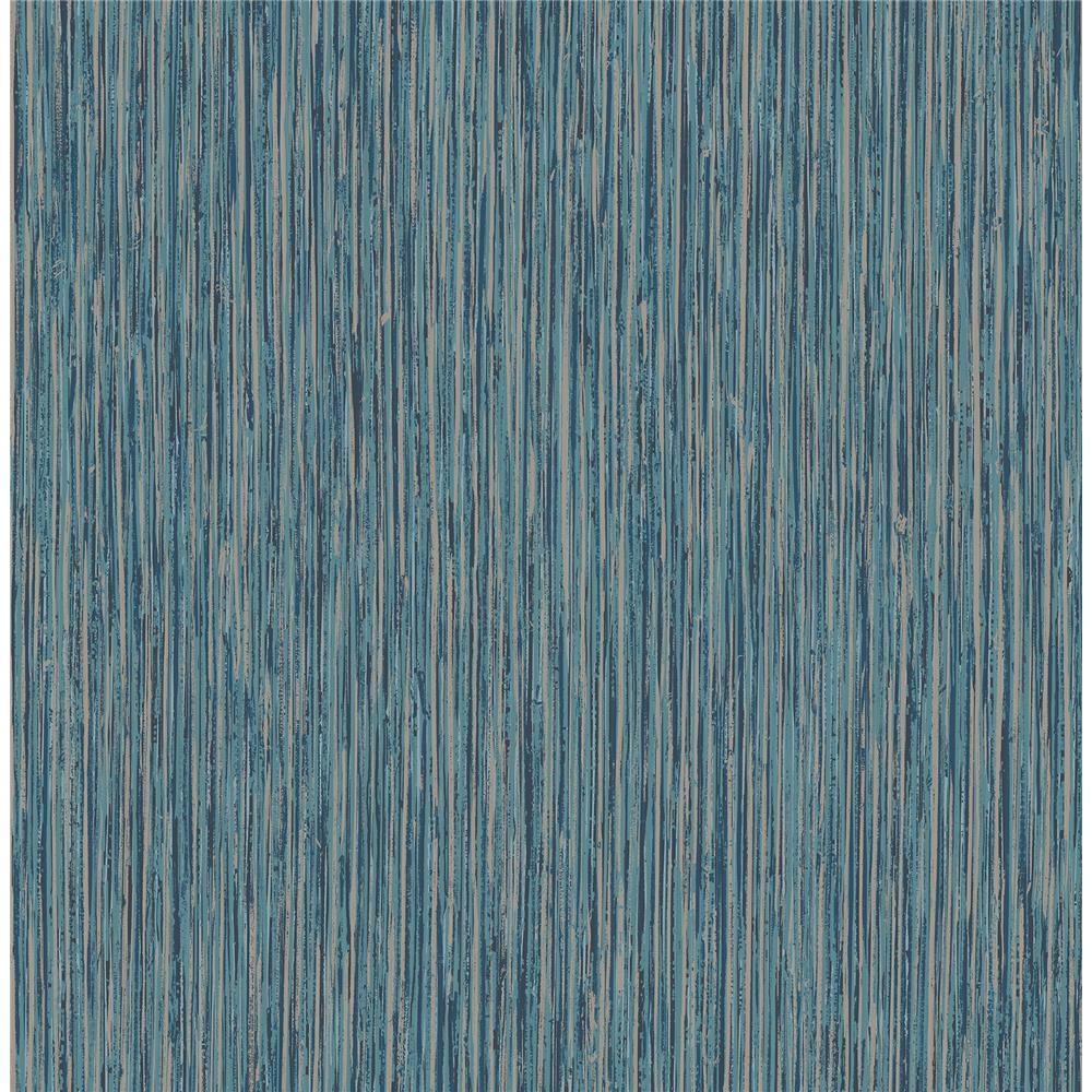 Fine Décor by Brewster 2900-24901 Kofi Blue Faux Grasscloth Wallpaper
