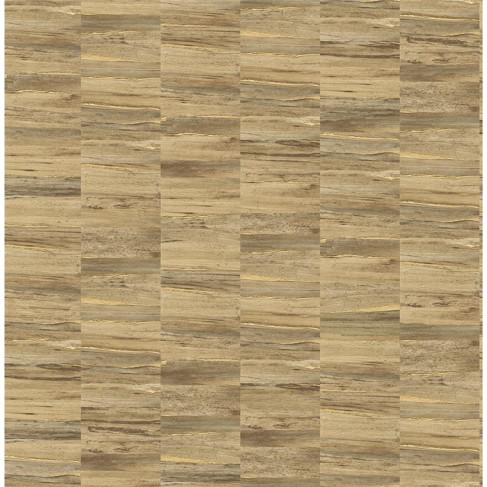 Fine Décor by Brewster 2900-24906 Hugo Copper Faux Wood Wallpaper
