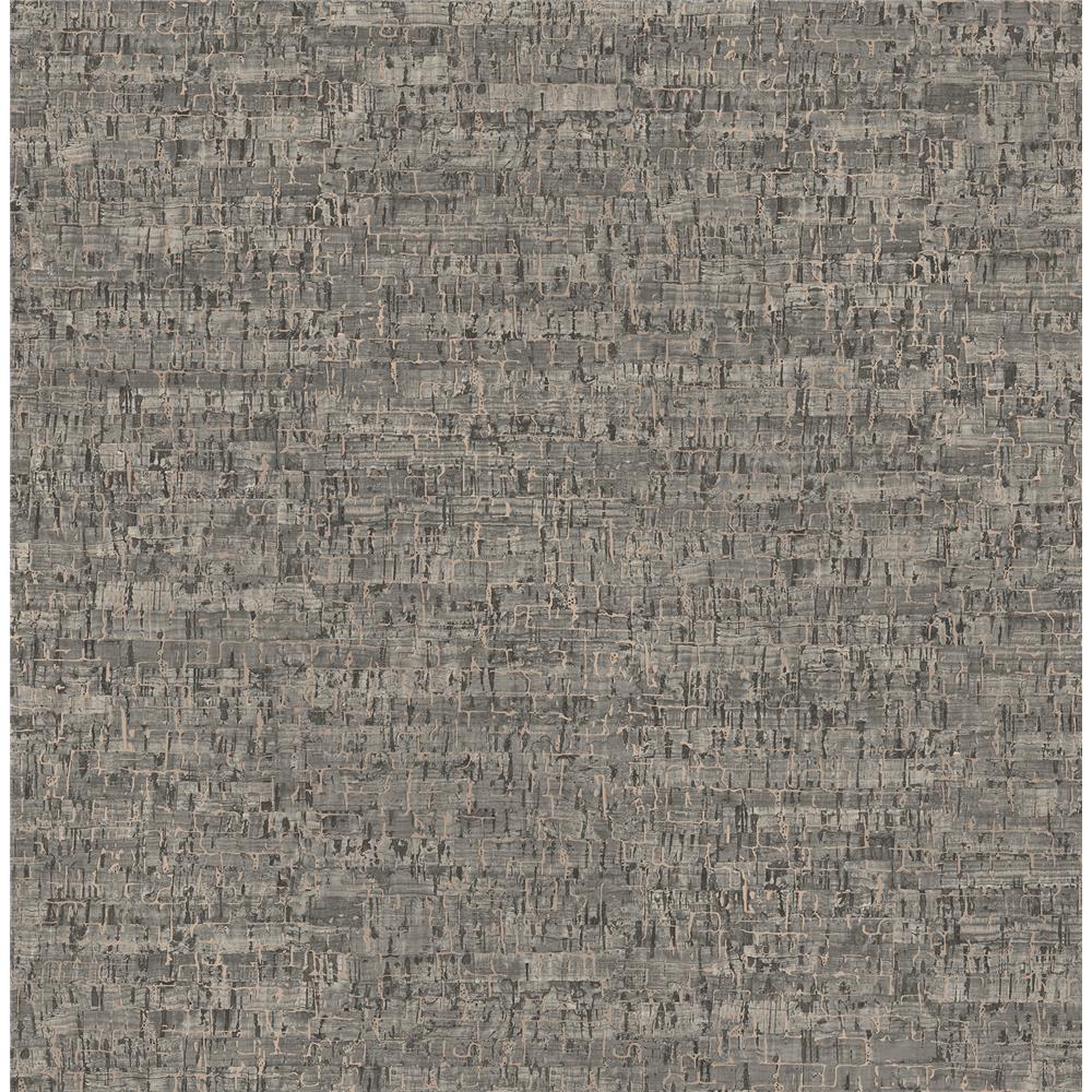 Fine Décor by Brewster 2900-24932 Henrique Taupe Faux Cork Wallpaper