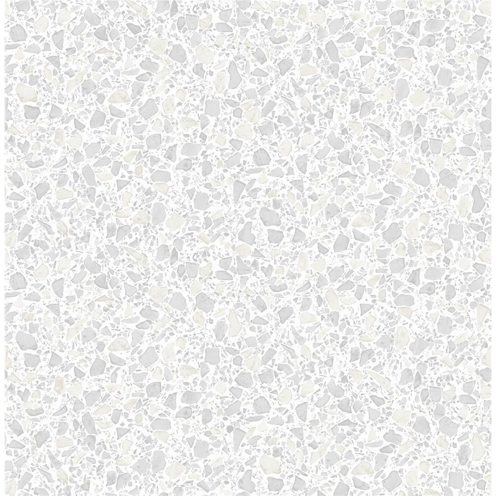 Fine Décor by Brewster 2900-24954 Aldrich White Terrazzo Wallpaper