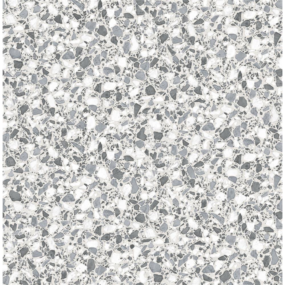 Fine Décor by Brewster 2900-24956 Aldrich Grey Terrazzo Wallpaper