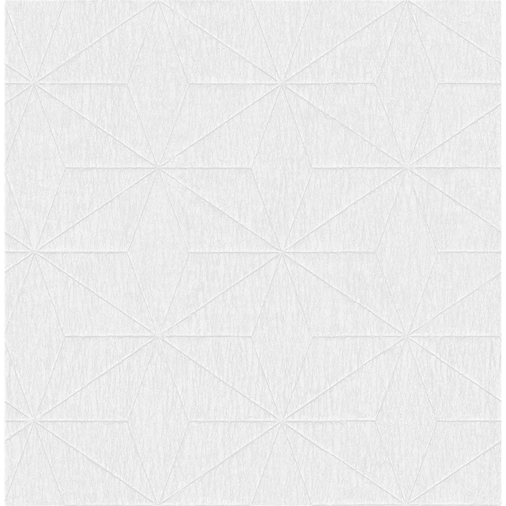 Fine Décor by Brewster 2900-25343 Bernice White Geometric Wallpaper