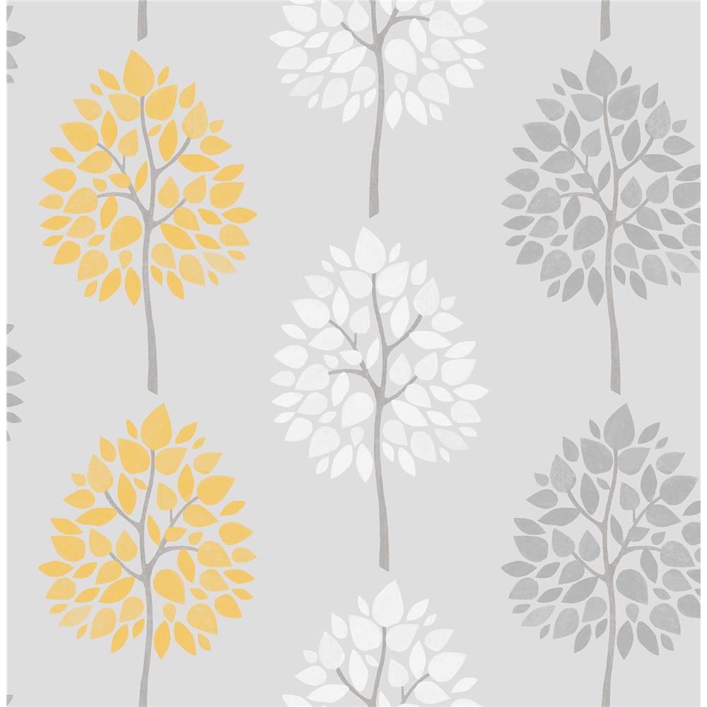 Fine Décor by Brewster 2900-41594 Alder Grey Tree Wallpaper