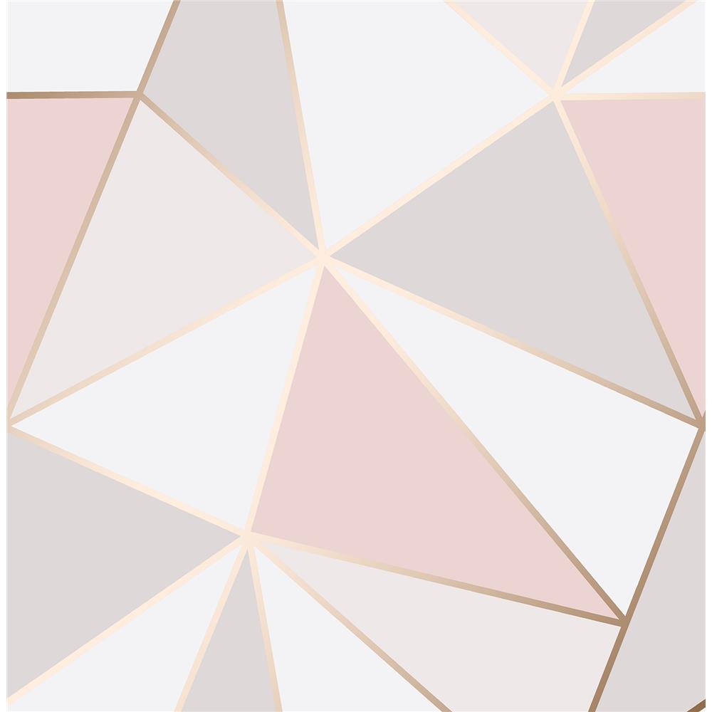 Brewster 2900-41685 Medley Arken Rose Gold Geometric Wallpaper