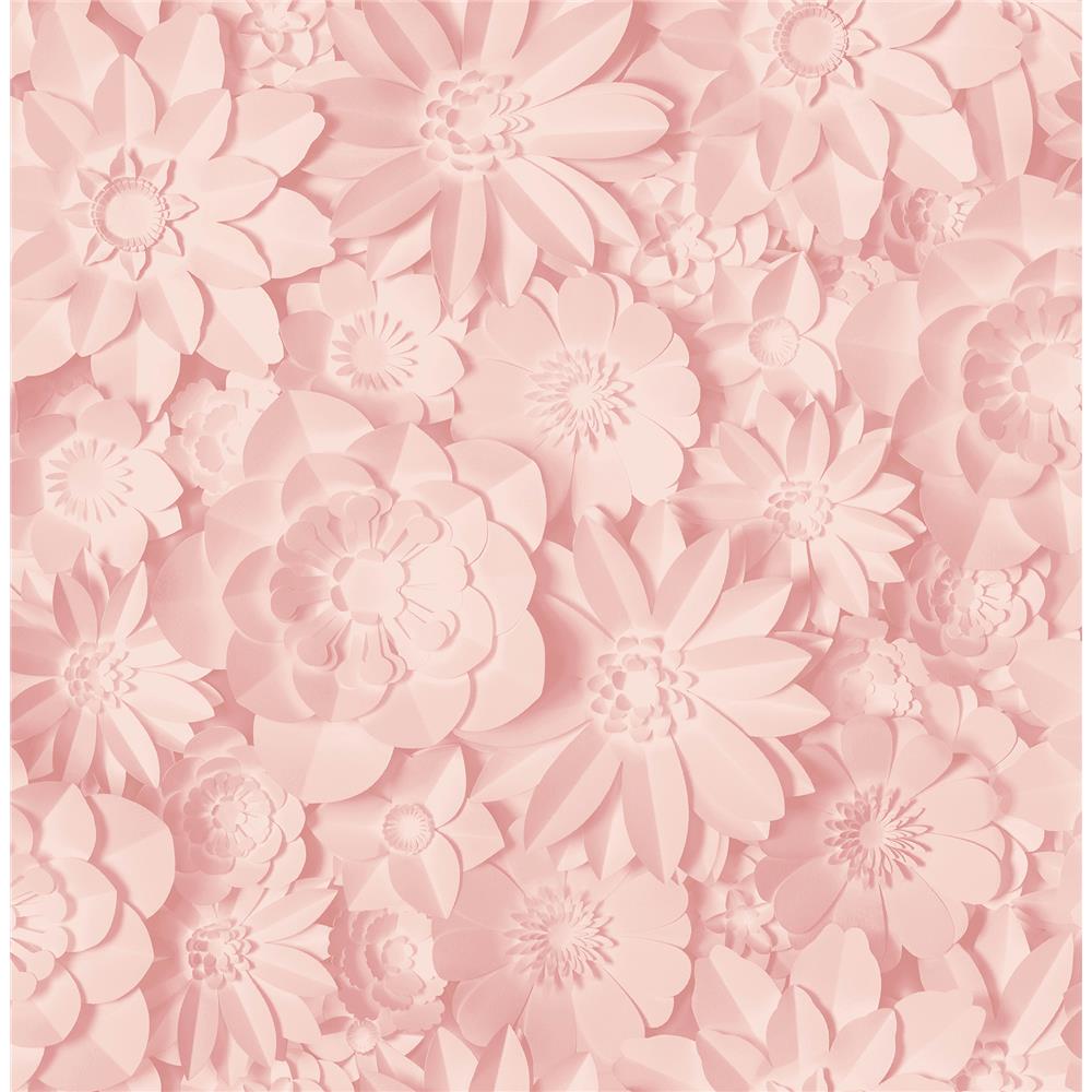 Brewster 2900-42555 Medley Dacre Pink Floral Wallpaper