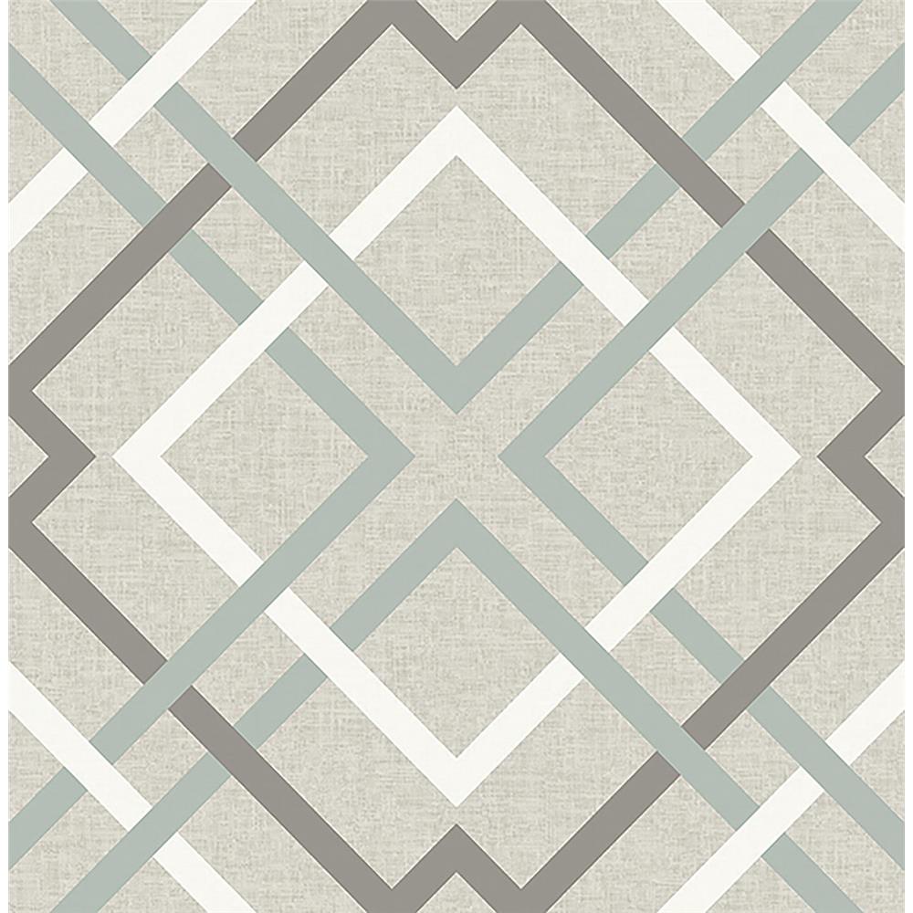 A-Street Prints by Brewster 2901-22649 Saltire Emile Taupe Lattice Wallpaper