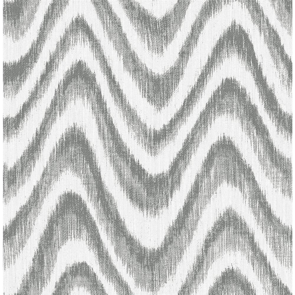 A-Street Prints by Brewster 2901-25407 Bargello Grey Faux Grasscloth Wave Wallpaper