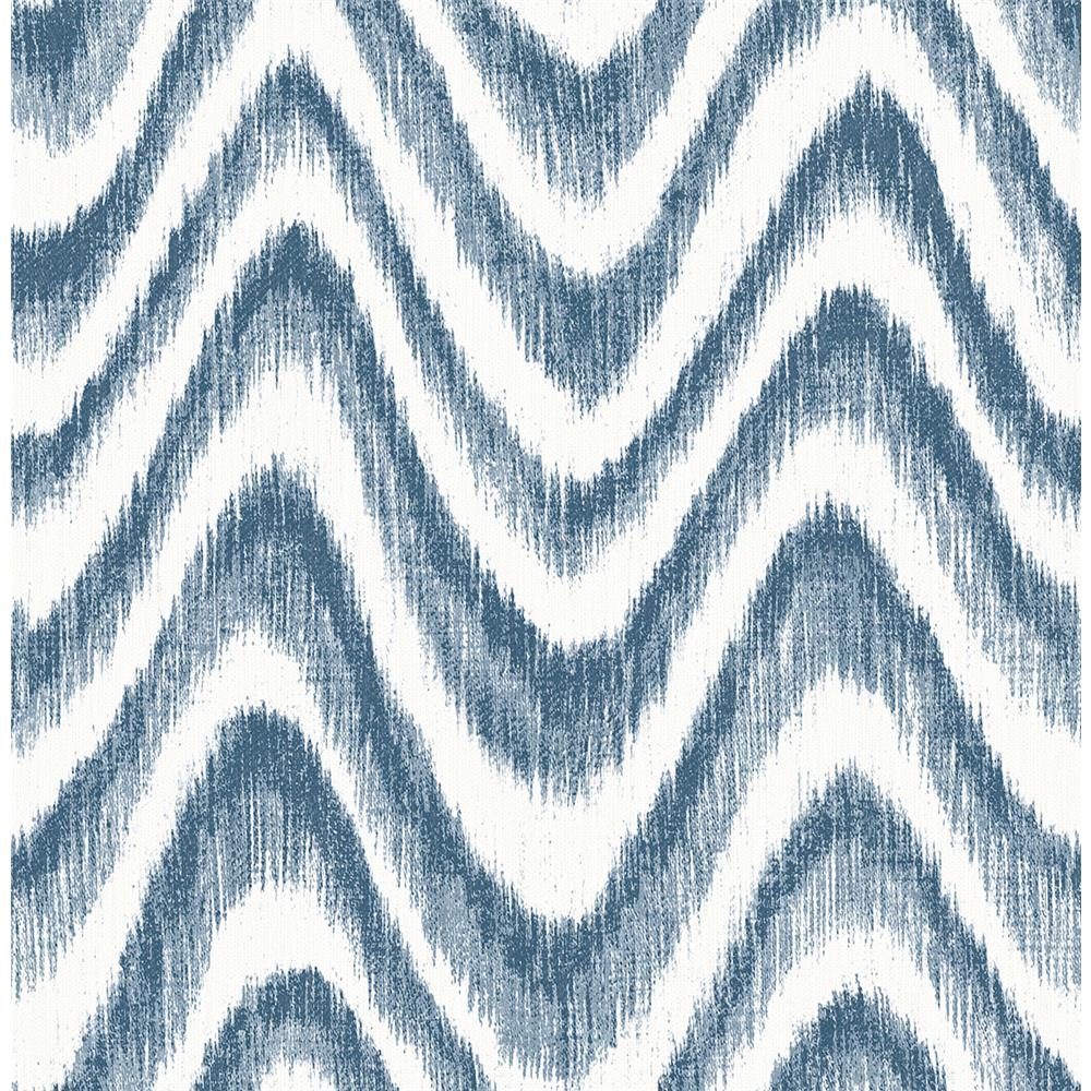 A-Street Prints by Brewster 2901-25408 Bargello Blue Faux Grasscloth Wave Wallpaper