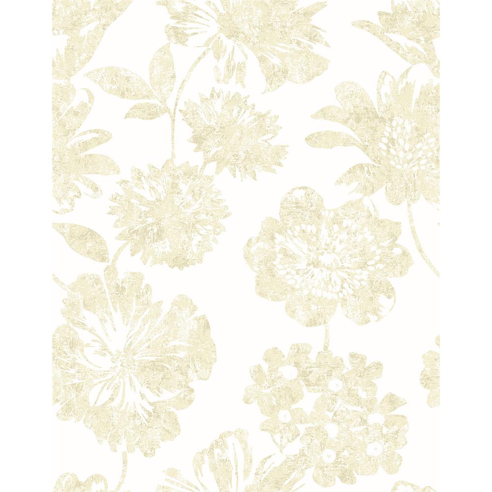 A-Street Prints by Brewster 2901-25417 Folia Beige Floral Wallpaper
